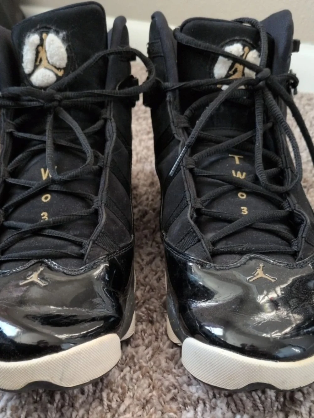 Jordan 6 Rings Men's SIZE 13 322992-007 Black Metallic Gold (No Box)